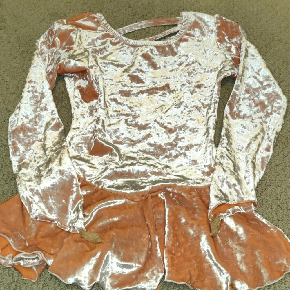 Ladies Long Sleeved Melon Velvet Dance Gymnastics Skating Skirtall.